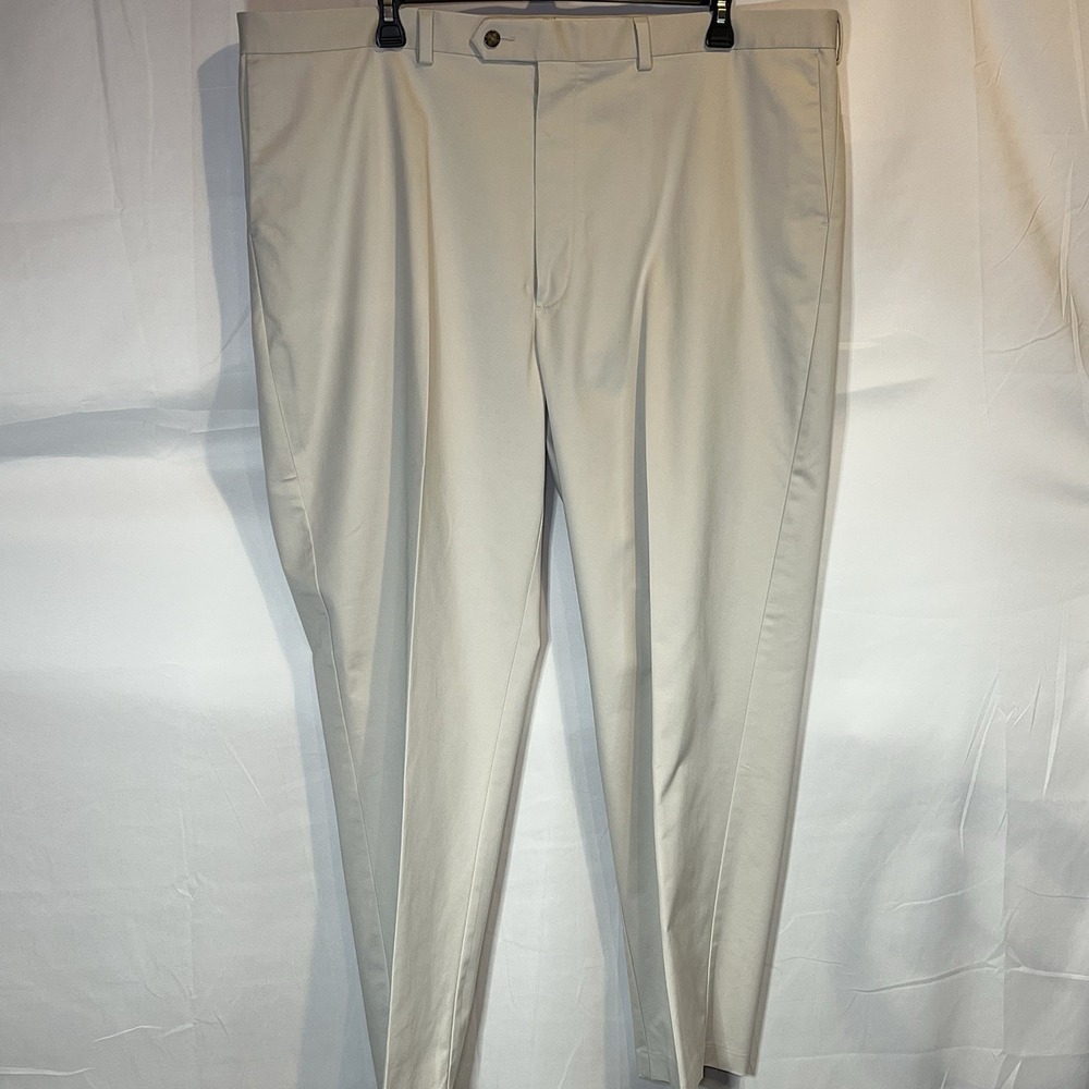 Men's 46x30 Roundtree & Yorke Big &‎ Tall Work Classic Fit Khaki Pants Slacks